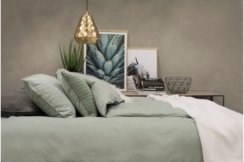 Påslakanset Dubbelsäng 3-Dels Washed - Grön - Textil & mattor - Sängkläder - Bäddset & påslakanset - Påslakanset dubbelsäng