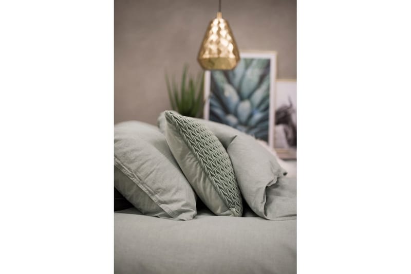 Påslakanset Dubbelsäng 3-Dels Washed - Grön - Textil & mattor - Sängkläder - Bäddset & påslakanset - Påslakanset dubbelsäng