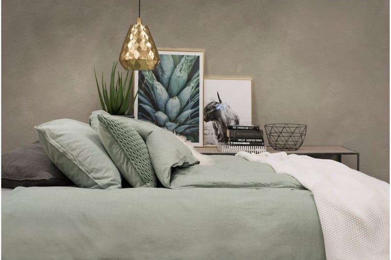 Påslakanset Dubbelsäng 3-Dels Washed - Grön - Textil & mattor - Sängkläder - Bäddset & påslakanset - Påslakanset dubbelsäng