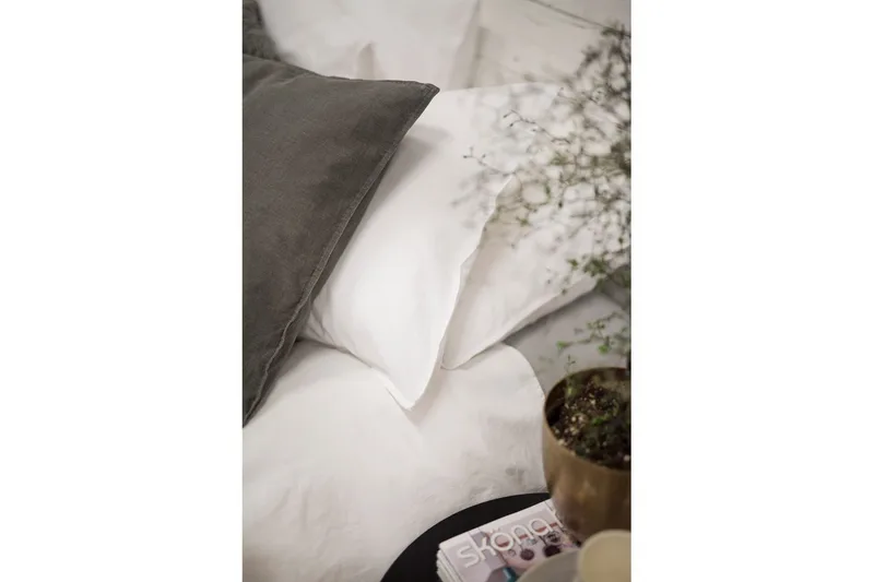 Påslakanset Dubbelsäng 3-Dels Washed - Vit - Textil & mattor - Sängkläder - Bäddset & påslakanset - Påslakanset dubbelsäng