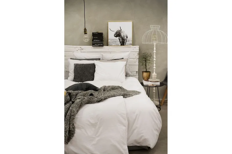 Påslakanset Dubbelsäng 3-Dels Washed - Vit - Textil & mattor - Sängkläder - Bäddset & påslakanset - Påslakanset dubbelsäng