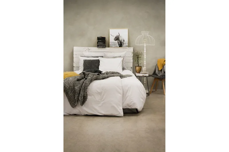 Påslakanset Dubbelsäng 3-Dels Washed - Vit - Textil & mattor - Sängkläder - Bäddset & påslakanset - Påslakanset dubbelsäng
