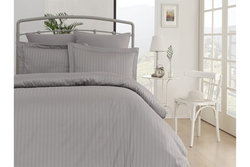 Primacasa by Türkiz Bäddset Dubbelt 6-dels Satin - Silvergrå - Textil & mattor - Sängkläder - Bäddset & påslakanset - Påslakanset dubbelsäng