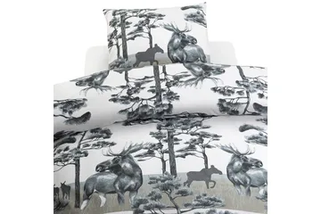 Påslakanset Enkelsäng 2-Dels Älg Grå - Borganäs of Sweden - Textil & mattor - Sängkläder - Bäddset & påslakanset