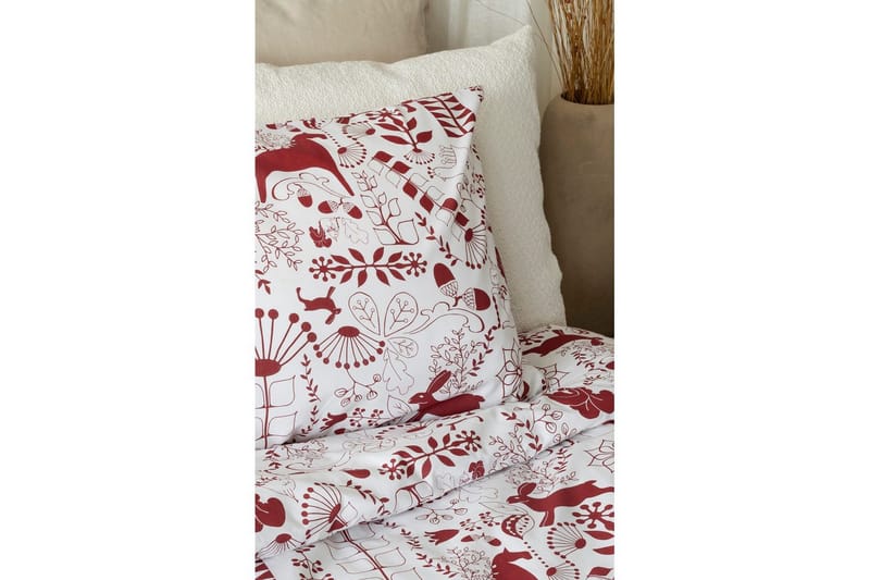 Påslakanset Enkelsäng 2-Dels Äppelbo - Röd - Textil & mattor - Sängkläder - Bäddset & påslakanset