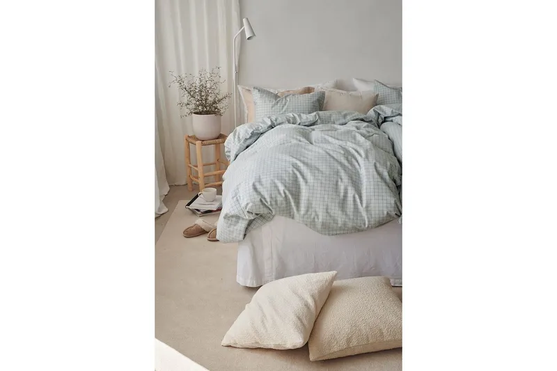 Påslakanset Enkelsäng 2-Dels Birger Flanell - Grön - Textil & mattor - Sängkläder - Bäddset & påslakanset