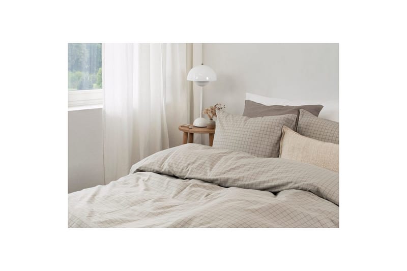 Påslakanset Enkelsäng 2-Dels Birger Flanell - Greige - Textil & mattor - Sängkläder - Bäddset & påslakanset