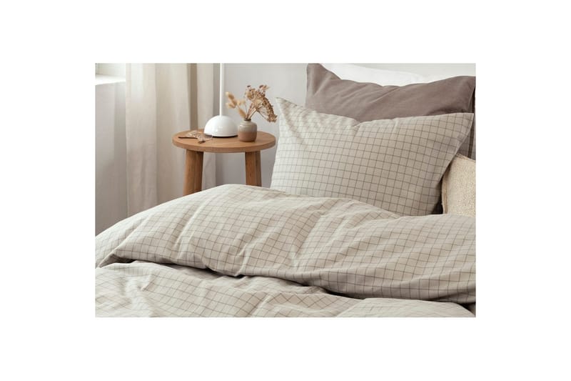 Påslakanset Enkelsäng 2-Dels Birger Flanell - Greige - Textil & mattor - Sängkläder - Täcke