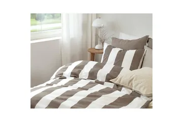 Påslakanset Enkelsäng 2-Dels Block stripe - Brun - Textil & mattor - Sängkläder - Bäddset & påslakanset