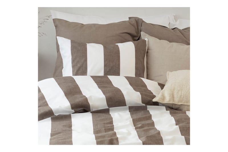 Påslakanset Enkelsäng 2-Dels Block stripe - Brun - Textil & mattor - Sängkläder - Bäddset & påslakanset