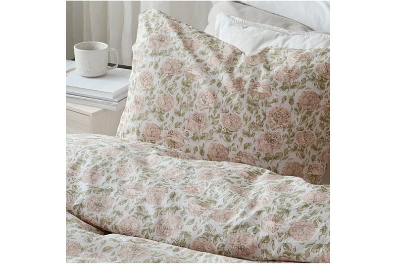 Påslakanset Enkelsäng 2-Dels Irma Flower Rosa - Textil & mattor - Sängkläder - Bäddset & påslakanset