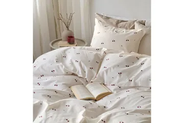Påslakanset Enkelsäng 2-Dels Körsbär Sand - Textil & mattor - Sängkläder - Bäddset & påslakanset
