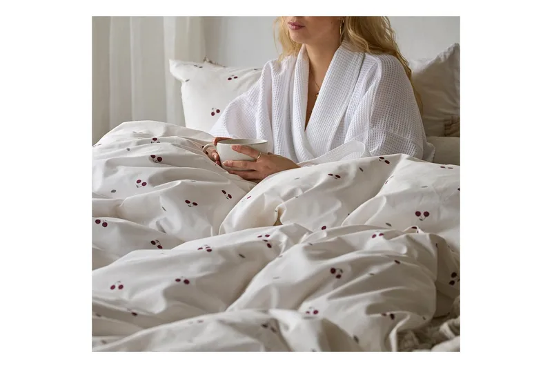 Påslakanset Enkelsäng 2-Dels Körsbär Sand - Textil & mattor - Sängkläder - Bäddset & påslakanset