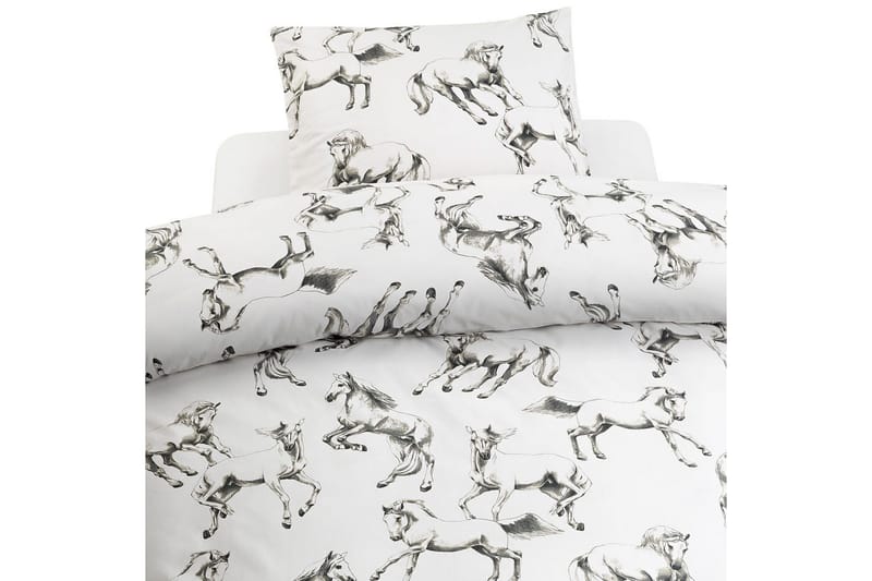 Påslakanset Enkelsäng 2-Dels Lipizzaner Grå, Borganäs