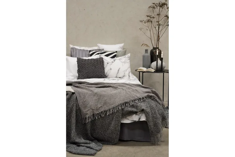 Påslakanset Enkelsäng 2-Dels Marmor Vit - Borganäs of Sweden - Textil & mattor - Sängkläder - Bäddset & påslakanset