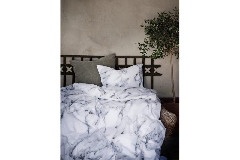 Påslakanset Enkelsäng 2-Dels Marmor Vit - Borganäs - Textil & mattor - Sängkläder - Bäddset & påslakanset