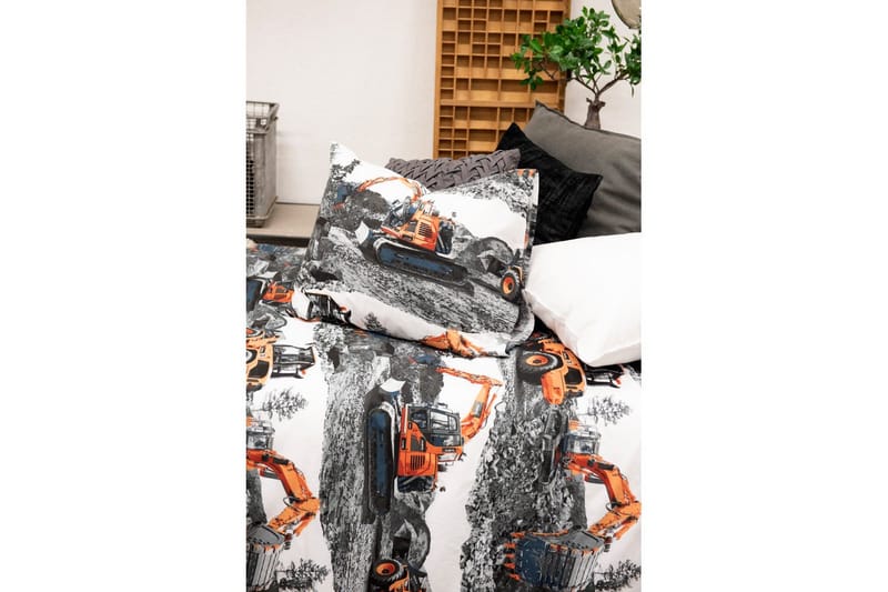 Påslakanset Enkelsäng 2-Dels Maskiner Orange - Franzén - Textil & mattor - Sängkläder - Bäddset & påslakanset