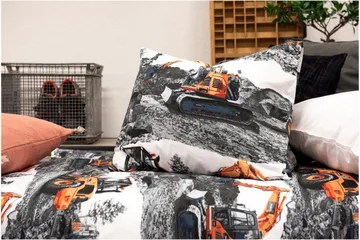 Påslakanset Enkelsäng 2-Dels Maskiner Orange - Franzén - Textil & mattor - Sängkläder - Bäddset & påslakanset