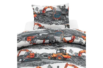 Påslakanset Enkelsäng 2-Dels Maskiner Orange - Franzén - Textil & mattor - Sängkläder - Bäddset & påslakanset