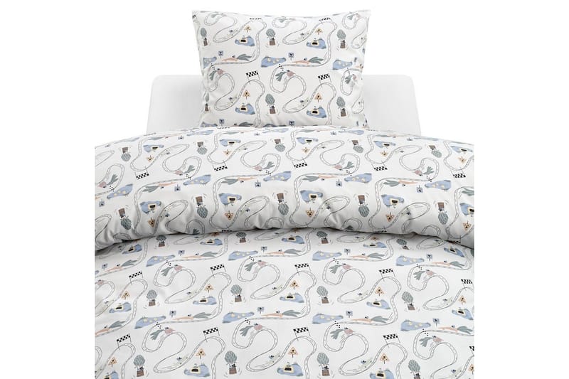 Påslakanset Enkelsäng 2-Dels Mini Rally Vit, undefined