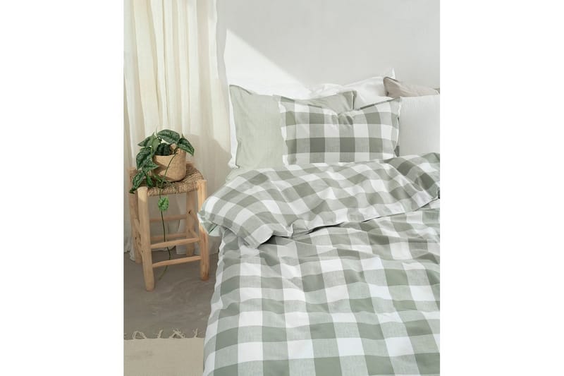 Påslakanset Enkelsäng 2-Dels Ruta Grön - Textil & mattor - Sängkläder - Bäddset & påslakanset