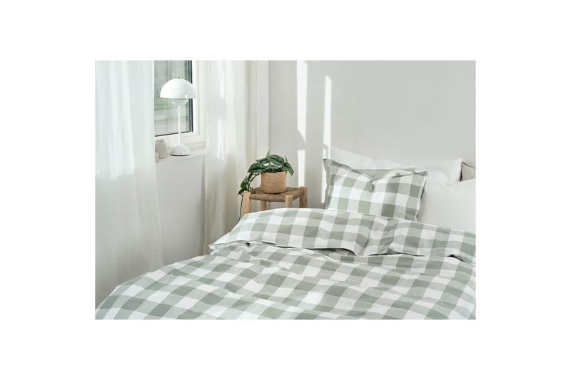 Påslakanset Enkelsäng 2-Dels Ruta Grön - Textil & mattor - Sängkläder - Bäddset & påslakanset