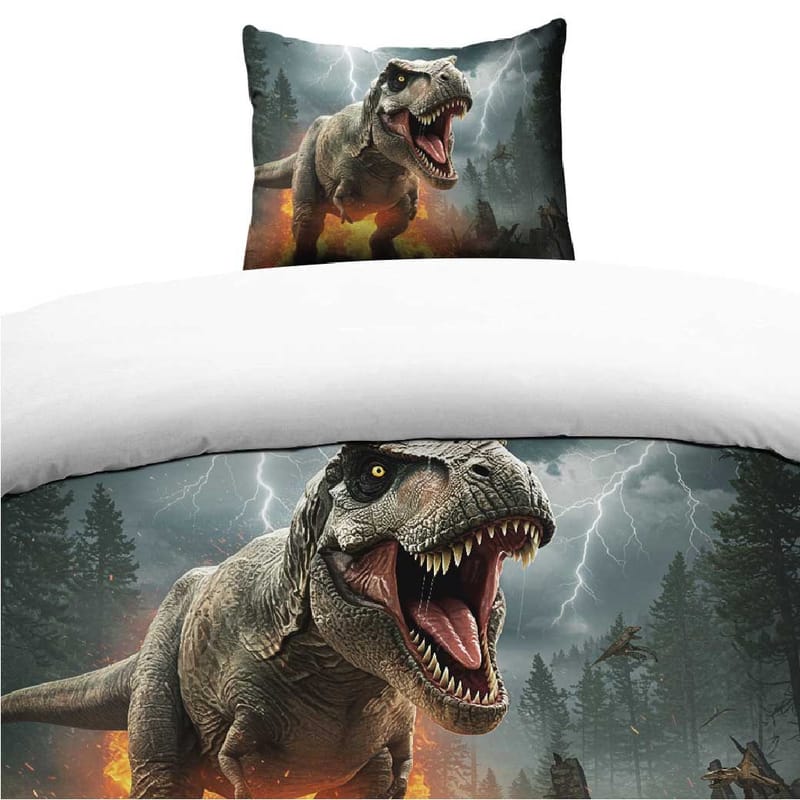 Påslakanset Enkelsäng 2-Dels Set Dinosaur, undefined