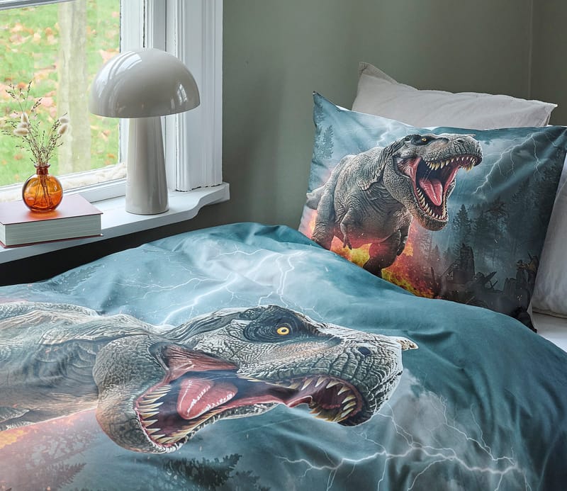 Påslakanset Enkelsäng 2-Dels Set Dinosaur - Textil & mattor - Sängkläder - Bäddset & påslakanset