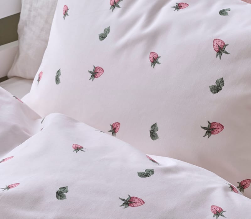 Påslakanset Enkelsäng 2-Dels Set Jordgubbsdröm - Textil & mattor - Sängkläder - Bäddset & påslakanset