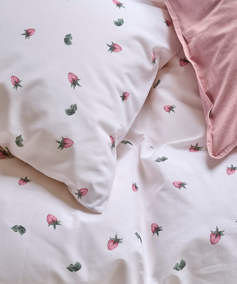 Påslakanset Enkelsäng 2-Dels Set Jordgubbsdröm - Textil & mattor - Sängkläder - Bäddset & påslakanset