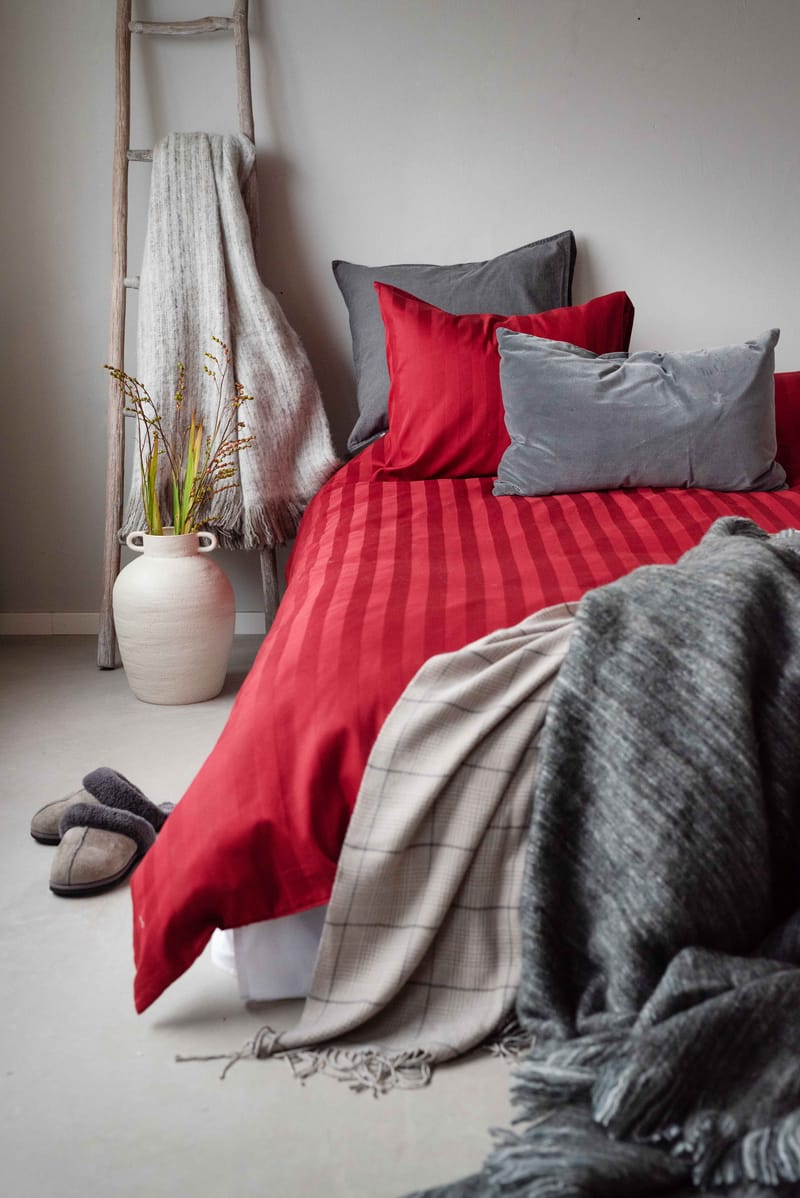 Påslakanset Enkelsäng 2-Dels Set Satin - Röd - Textil & mattor - Sängkläder - Bäddset & påslakanset