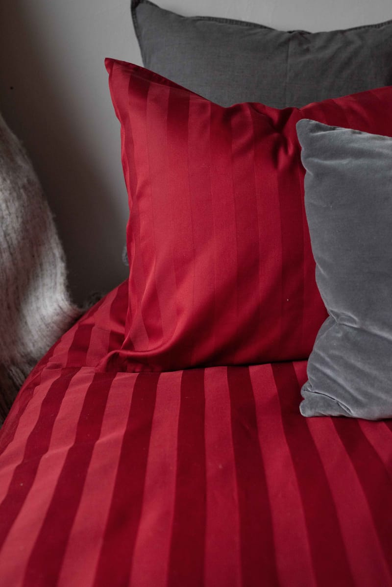 Påslakanset Enkelsäng 2-Dels Set Satin - Röd - Textil & mattor - Sängkläder - Bäddset & påslakanset