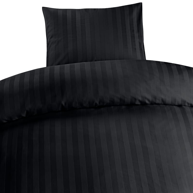 Påslakanset Enkelsäng 2-Dels Set Satin, Svart