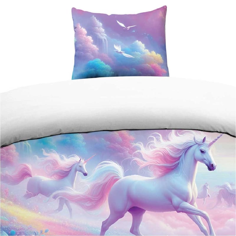 Påslakanset Enkelsäng 2-Dels Set Unicorns, undefined