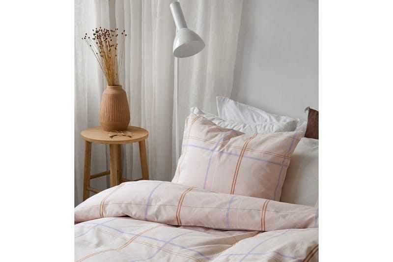Påslakanset Enkelsäng 2-Dels Tyra Ruta - Lila - Textil & mattor - Sängkläder - Bäddset & påslakanset