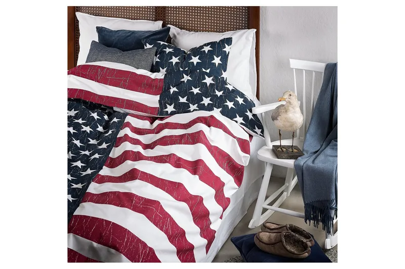 Påslakanset Enkelsäng 2-Dels United States Marinblå - Borganäs of Sweden - Textil & mattor - Sängkläder - Bäddset & påslakanset