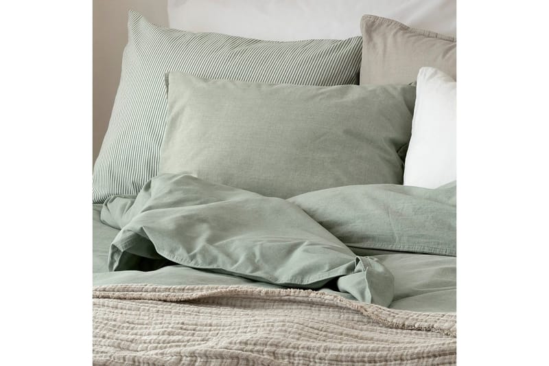 Påslakanset Enkelsäng 2-Dels Washed - Grön - Textil & mattor - Sängkläder - Bäddset & påslakanset