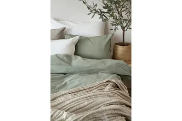 P åslakanset Enkelsäng 2-Dels Washed - Grön - Textil & mattor - Sängkläder - Bäddset & påslakanset