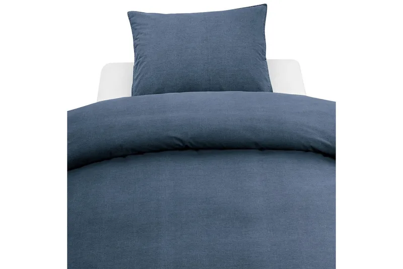 Påslakanset Enkelsäng 2-Dels Washed, Marinblå