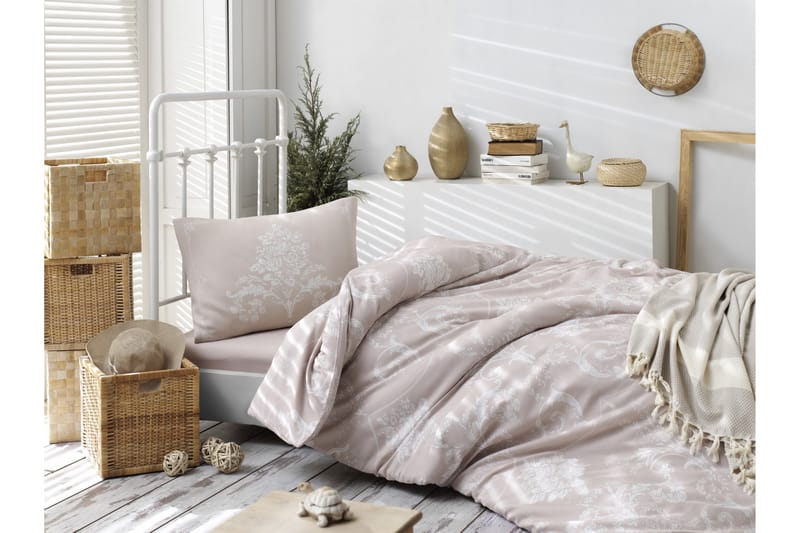 Eponj Home Bäddset Enkelt 3-dels - Beige/Vit - Textil & mattor - Sängkläder - Bäddset & påslakanset - Påslakanset enkelsäng