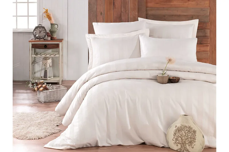 Hobby Exclusive Satin Bäddset - Cream - Textil & mattor - Sängkläder - Bäddset & påslakanset - Påslakanset enkelsäng