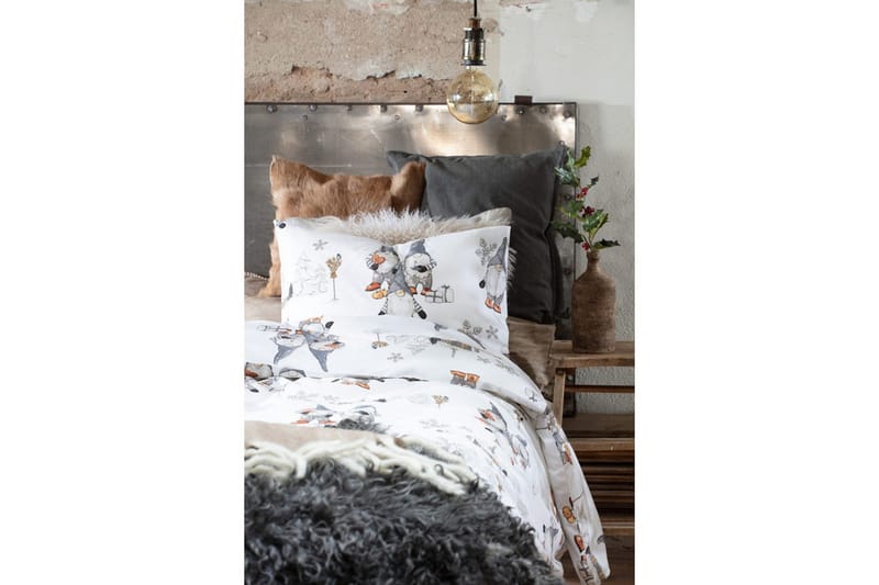 Påslakanset Enkelsäng Frosty Christmas - Grå - Textil & mattor - Sängkläder - Bäddset & påslakanset - Påslakanset enkelsäng