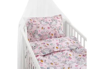 Påslakanset till Spjälsäng 2-Dels Enhörning Rosa - Textil & mattor - Sängkläder - Bäddset & påslakanset