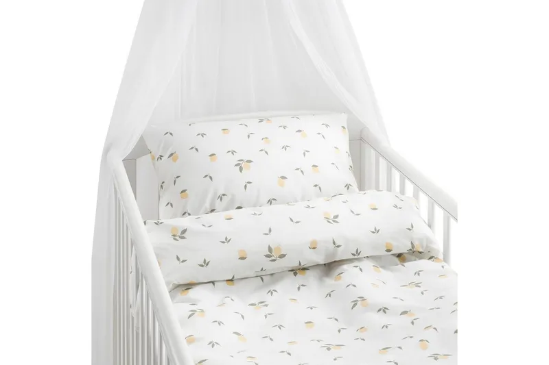 Påslakanset till Spjälsäng 2-Dels Lemons Gul, undefined