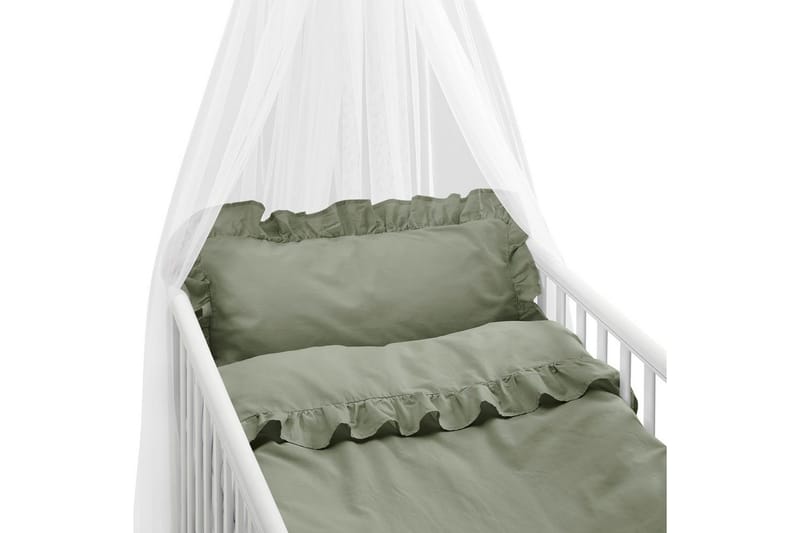 Påslakanset till Spjälsäng 2-Dels Volang - Grön - Textil & mattor - Sängkläder - Bäddset & påslakanset