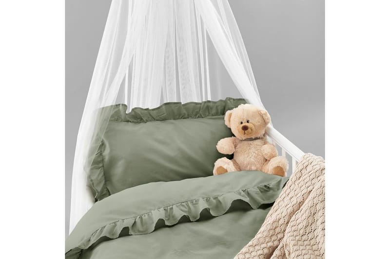 Påslakanset till Spjälsäng 2-Dels Volang - Grön - Textil & mattor - Sängkläder - Bäddset & påslakanset