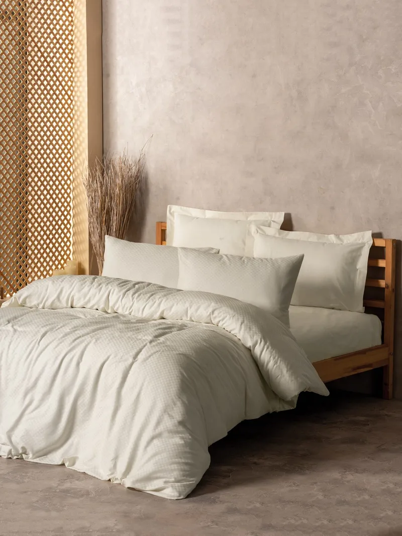 Plaid Bäddset 200x200 cm - Kräm - Textil & mattor - Sängkläder - Bäddset & påslakanset