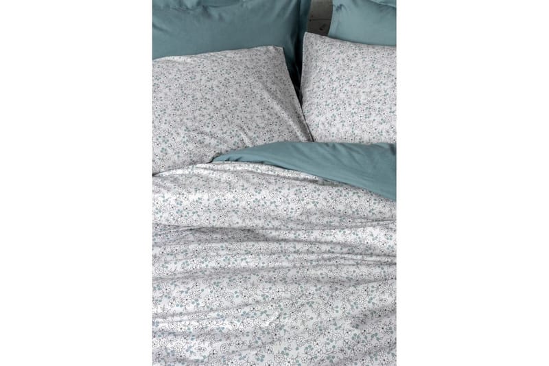 Ranforce Dubbel Täckeöverdrag Set Kiku Mint - Mintgrön - Textil & mattor - Sängkläder - Bäddset & påslakanset