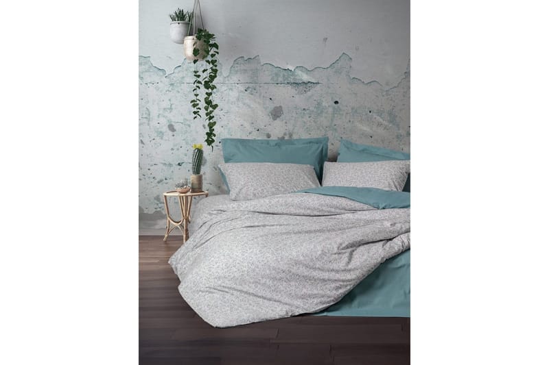 Ranforce Dubbel Täckeöverdrag Set Kiku Mint, Mintgrön