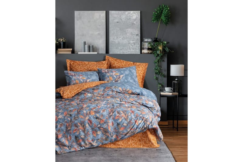 Ranforce Dubbel Täckeöverdrag Set Ratani Senap - Senapsgul - Textil & mattor - Sängkläder - Bäddset & påslakanset